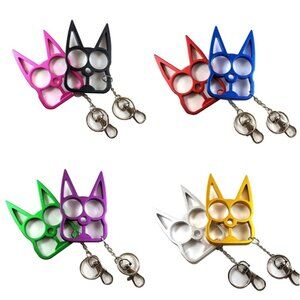Cat Knuckle Keychain - 2 Pack Self Defense Ring (4 color combos)